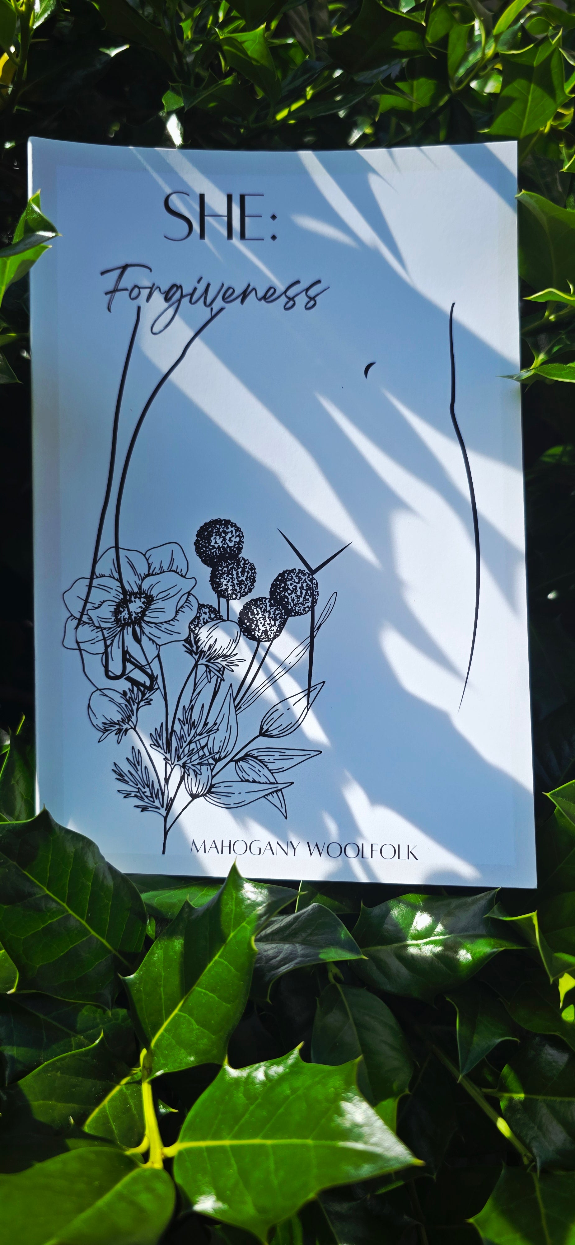 She: Forgiveness book cover – She: Forgiveness poetry book by Mahogany Woolfolk